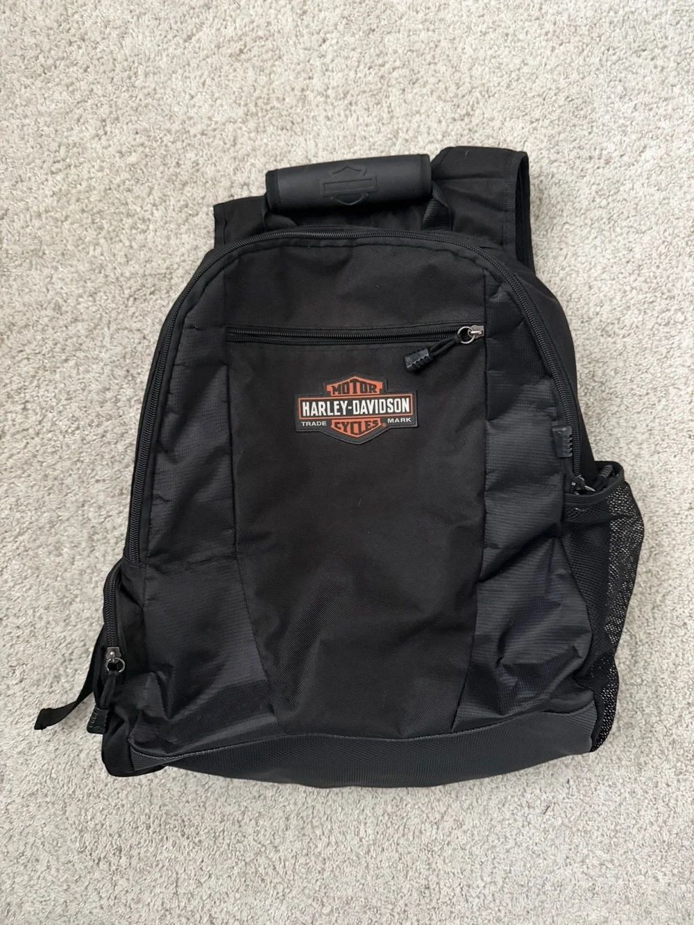 Harley-Davidson Black Backpack with Orange Logo Accent